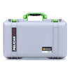 Pelican 1525 Air Case, Silver with Lime Green Handle & Latches ColorCase