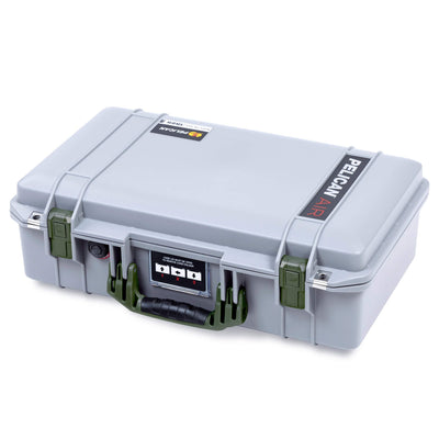 Pelican 1525 Air Case, Silver with OD Green Handle & Latches ColorCase