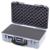 Pelican 1525 Air Case, Silver with OD Green Handle & Latches Pick & Pluck Foam with Convolute Lid Foam ColorCase 015250-0001-180-131