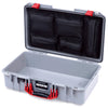 Pelican 1525 Air Case, Silver with Red Handle & Latches Mesh Lid Organizer Only ColorCase 015250-0100-180-321