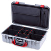 Pelican 1525 Air Case, Silver with Red Handle & Latches TrekPak Divider Sytem with Laptop Computer Pouch ColorCase 015250-0220-180-321