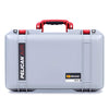 Pelican 1525 Air Case, Silver with Red Handle & Latches ColorCase