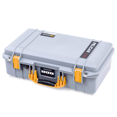 Pelican 1525 Air Case, Silver with Yellow Handle & Latches ColorCase