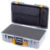 Pelican 1525 Air Case, Silver with Yellow Handle & Latches Pick & Pluck Foam with Laptop Computer Pouch ColorCase 015250-0201-180-241