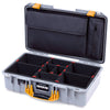 Pelican 1525 Air Case, Silver with Yellow Handle & Latches TrekPak Divider Sytem with Laptop Computer Pouch ColorCase 015250-0220-180-241