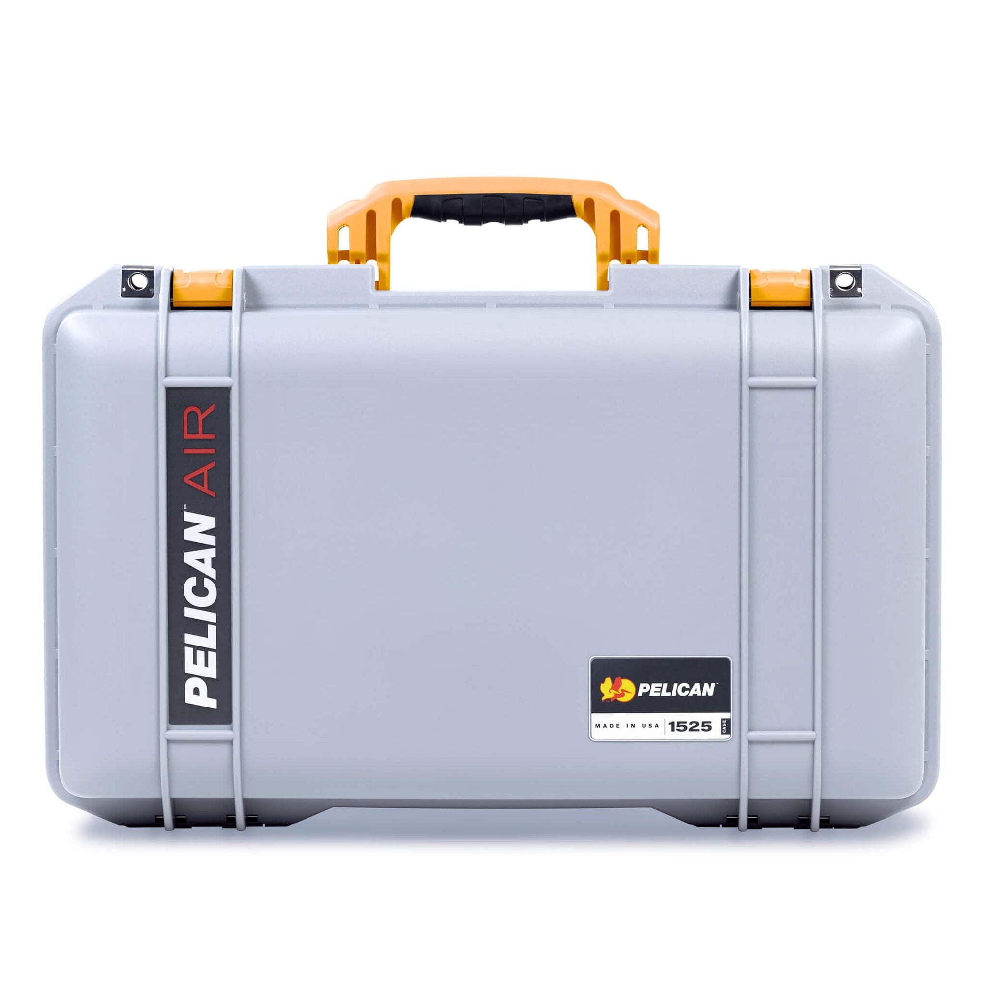 Pelican 1525 Air Case, Silver with Yellow Handle & Latches ColorCase 