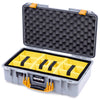 Pelican 1525 Air Case, Silver with Yellow Handle & Latches Yellow Padded Microfiber Dividers with Convolute Lid Foam ColorCase 015250-0010-180-241