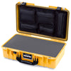 Pelican 1525 Air Case, Yellow with Black Handle & Latches Pick & Pluck Foam with Mesh Lid Organizer ColorCase 015250-0101-240-111