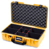 Pelican 1525 Air Case, Yellow with Black Handle & Latches TrekPak Divider System with Convolute Lid Foam ColorCase 015250-0020-240-111