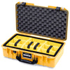 Pelican 1525 Air Case, Yellow with Black Handle & Latches Yellow Padded Microfiber Dividers with Convolute Lid Foam ColorCase 015250-0010-240-111