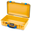 Pelican 1525 Air Case, Yellow with Blue Handle & Latches None (Case Only) ColorCase 015250-0000-240-121