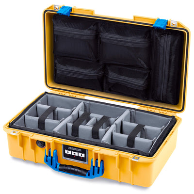 Pelican 1525 Air Case, Yellow with Blue Handle & Latches ColorCase