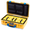 Pelican 1525 Air Case, Yellow with Blue Handle & Latches Yellow Padded Microfiber Dividers with Mesh Lid Organizer ColorCase 015250-0110-240-121