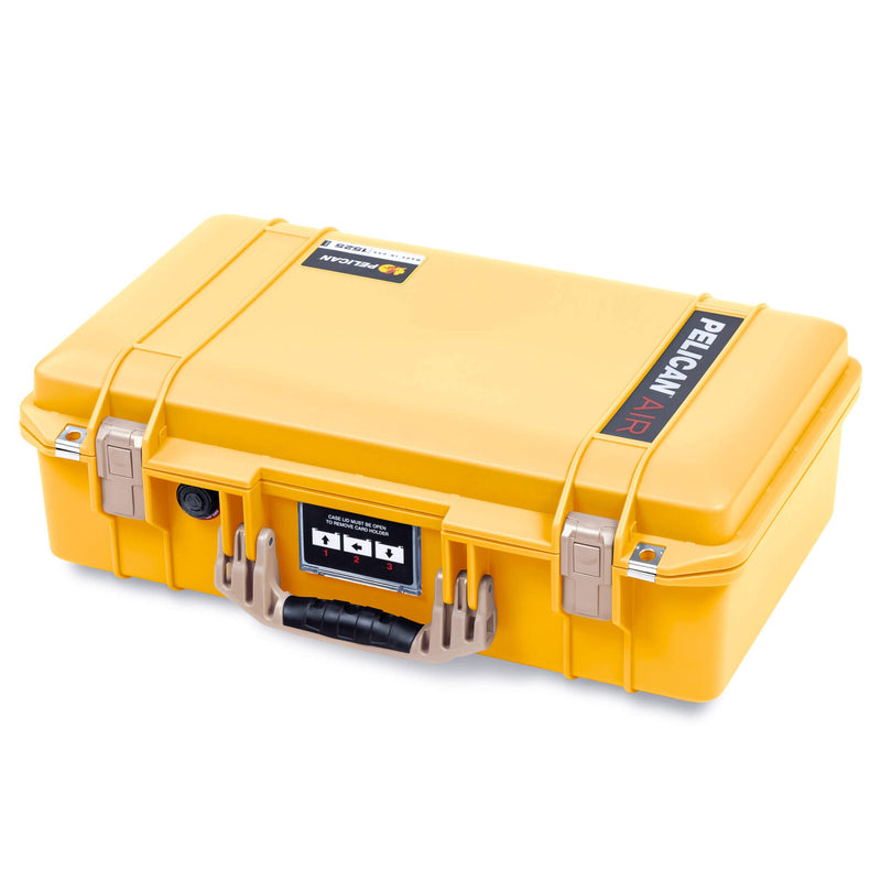 Pelican 1525 Air Case, Yellow with Desert Tan Handle & Latches ColorCase 