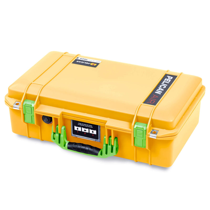 Pelican 1525 Air Case, Yellow with Lime Green Handle & Latches ColorCase 