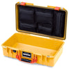 Pelican 1525 Air Case, Yellow with Orange Handle & Latches Mesh Lid Organizer Only ColorCase 015250-0100-240-151