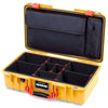 Pelican 1525 Air Case, Yellow with Orange Handle & Latches TrekPak Divider Sytem with Laptop Computer Pouch ColorCase 015250-0220-240-151