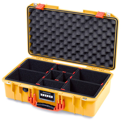 Pelican 1525 Air Case, Yellow with Orange Handle & Latches TrekPak Divider System with Convolute Lid Foam ColorCase 015250-0020-240-151