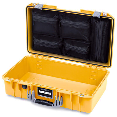 Pelican 1525 Air Case, Yellow with Silver Handle & Latches Mesh Lid Organizer Only ColorCase 015250-0100-240-181