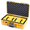 Pelican 1525 Air Case, Yellow with Silver Handle & Latches Yellow Padded Microfiber Dividers with Convolute Lid Foam ColorCase 015250-0010-240-181