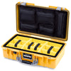 Pelican 1525 Air Case, Yellow with Silver Handle & Latches Yellow Padded Microfiber Dividers with Mesh Lid Organizer ColorCase 015250-0110-240-181