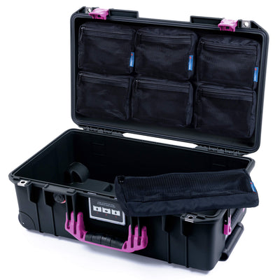 Pelican 1535 Air Case, Black with Magenta Handles & Latches 7-Piece Removable Mesh Pouches Only ColorCase 015350-0700-110-401