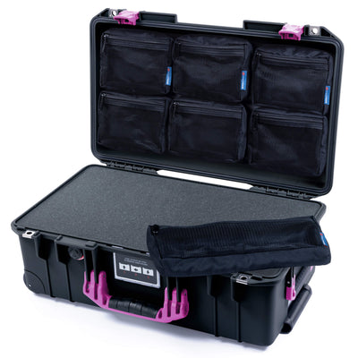 Pelican 1535 Air Case, Black with Magenta Handles & Latches