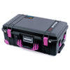 Pelican 1535 Air Case, Black with Magenta Handles, Latches & Trolley ColorCase