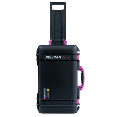 Pelican 1535 Air Case, Black with Magenta Handles, Latches & Trolley ColorCase