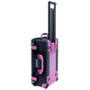 Pelican 1535 Air Case, Black with Magenta Handles, Latches & Trolley ColorCase