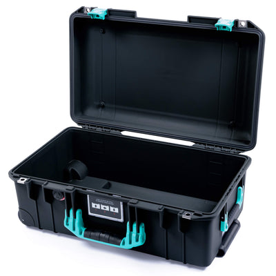 Pelican 1535 Air Case, Black with Teal Handles & Latches None (Case Only) ColorCase 015350-0000-110-591