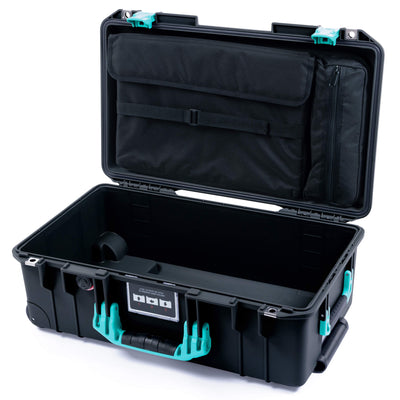 Pelican 1535 Air Case, Black with Teal Handles & Latches Laptop Computer Lid Pouch Only ColorCase 015350-0200-110-591