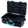 Pelican 1535 Air Case, Black with Teal Handles & Latches 7-Piece Removable Mesh Pouches Only ColorCase 015350-0700-110-591