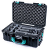 Pelican 1535 Air Case, Black with Teal Handles & Latches