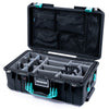 Pelican 1535 Air Case, Black with Teal Handles & Latches