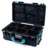 Pelican 1535 Air Case, Black with Teal Handles & Latches TrekPak Divider System with Mesh Lid Organizer ColorCase 015350-0120-110-591