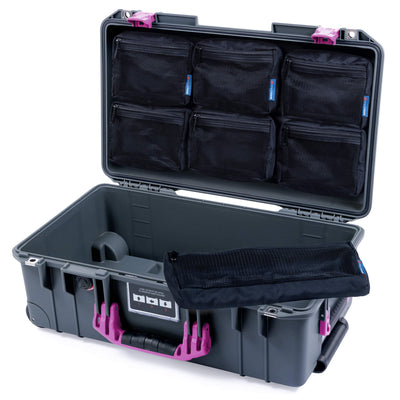 Pelican 1535 Air Case, Charcoal with Magenta Handles & Latches 7-Piece Removable Mesh Pouches Only ColorCase 015350-0700-520-401