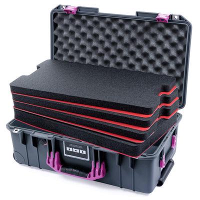 Pelican 1535 Air Case, Charcoal with Magenta Handles & Latches