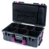 Pelican 1535 Air Case, Charcoal with Magenta Handles & Latches TrekPak Divider System with Laptop Computer Lid Pouch ColorCase 015350-0220-520-401