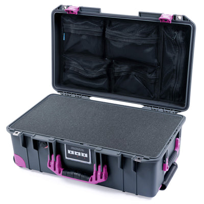 Pelican 1535 Air Case, Charcoal with Magenta Handles, Latches & Trolley