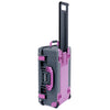 Pelican 1535 Air Case, Charcoal with Magenta Handles, Latches & Trolley ColorCase