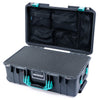 Pelican 1535 Air Case, Charcoal with Teal Handles & Latches Pick & Pluck Foam with Mesh Lid Organizer ColorCase 015350-0101-520-591