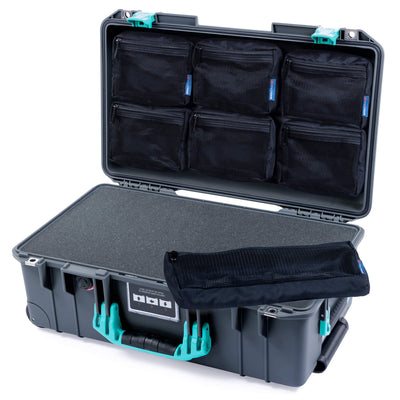 Pelican 1535 Air Case, Charcoal with Teal Handles & Latches