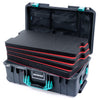 Pelican 1535 Air Case, Charcoal with Teal Handles & Latches