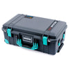 Pelican 1535 Air Case, Charcoal with Teal Handles, Latches & Trolley ColorCase