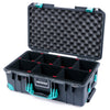 Pelican 1535 Air Case, Charcoal with Teal Handles, Latches & Trolley ColorCase