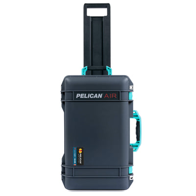 Pelican 1535 Air Case, Charcoal with Teal Handles, Latches & Trolley