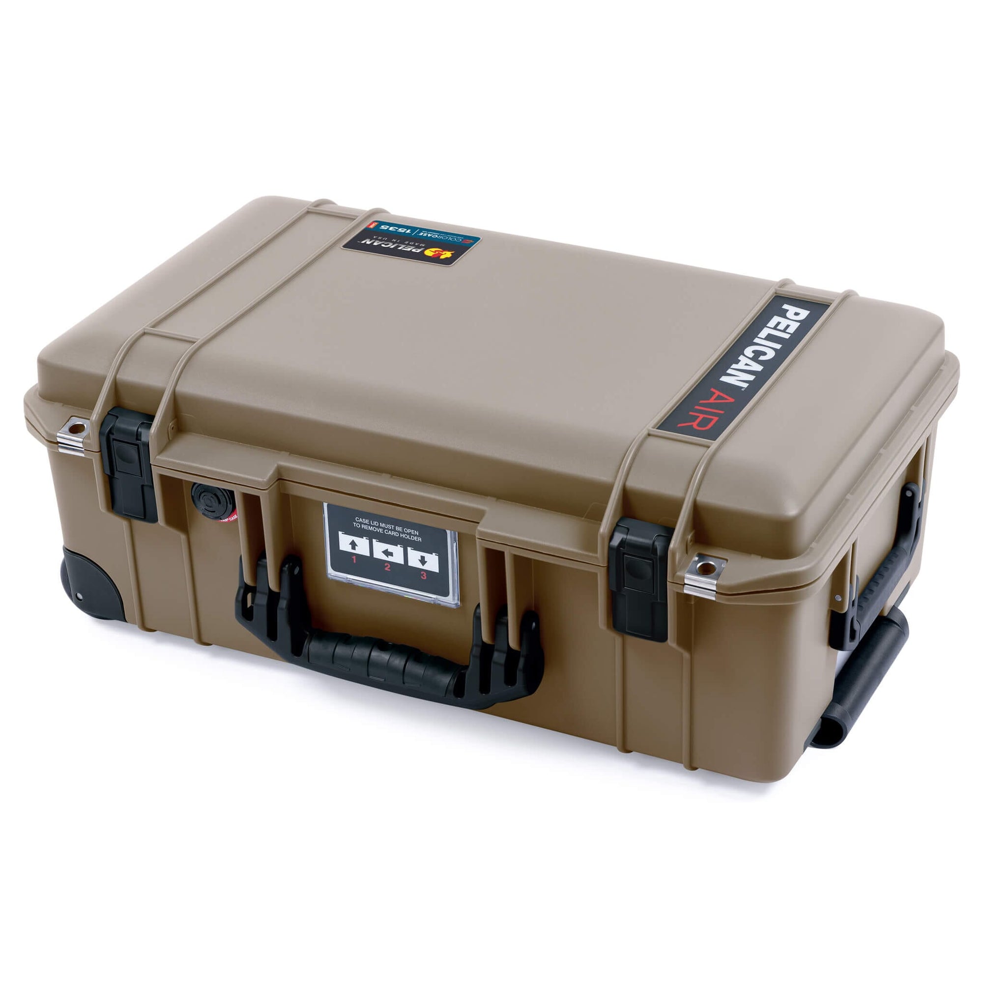 Pelican 1535 Air Case, Dark Desert Dirt with Black Handles, Latches & Trolley ColorCase 