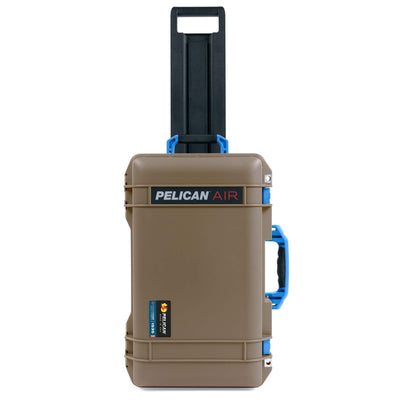 Pelican 1535 Air Case, Dark Desert Dirt with Blue Handles & Latches ColorCase