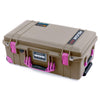 Pelican 1535 Air Case, Dark Desert Dirt with Magenta Handles, Latches & Trolley ColorCase